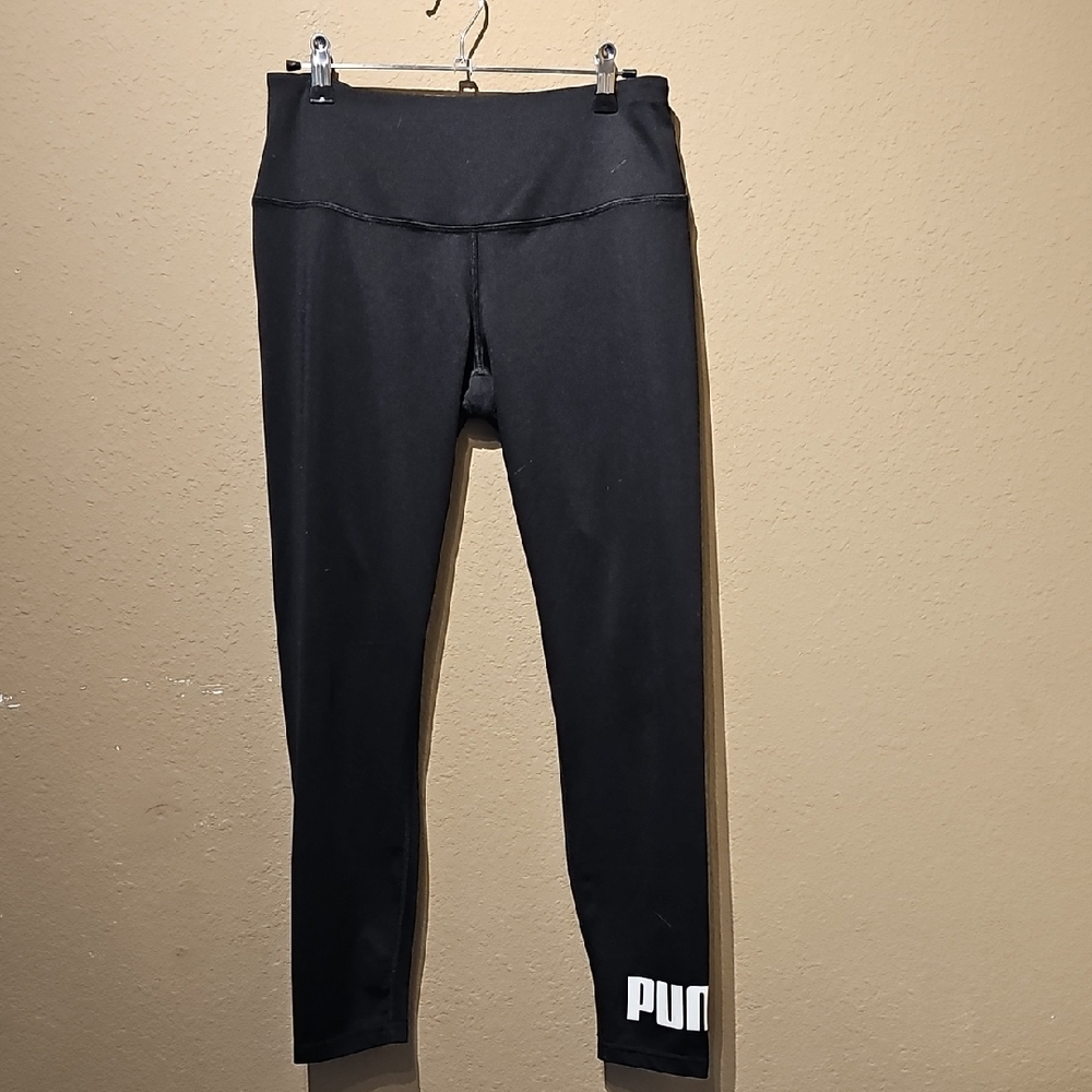 Puma Jet Black Active Leggings Women's Size Large